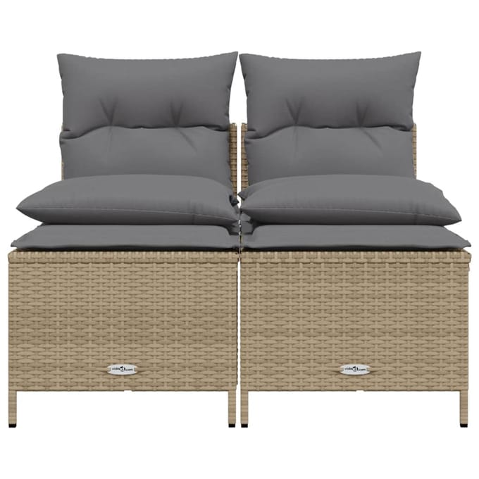 vidaXL - 4-delige - Loungeset - met - kussens - poly - rattan - beige
