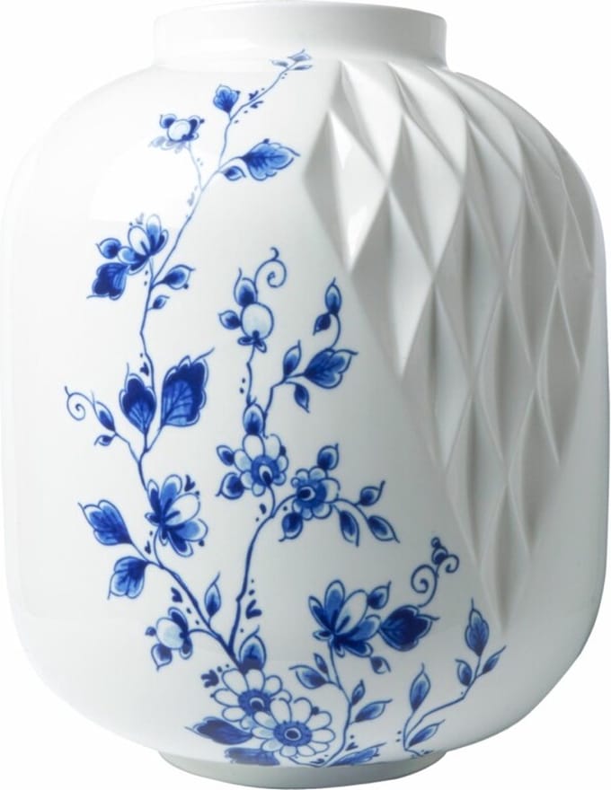 Vaas Blauw Vouw - Porselein