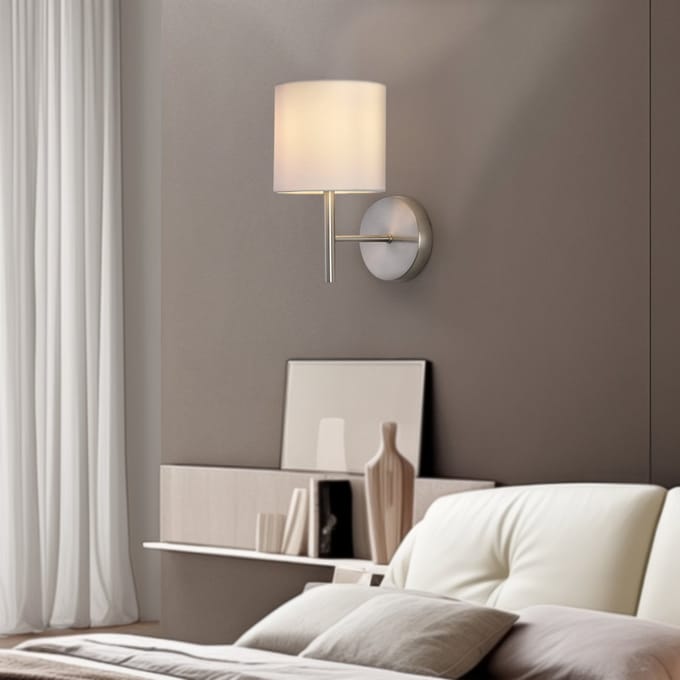 Wandlamp set van 2 Winsford 27x21 cm E14 zilverkleurig en wit lux.pro