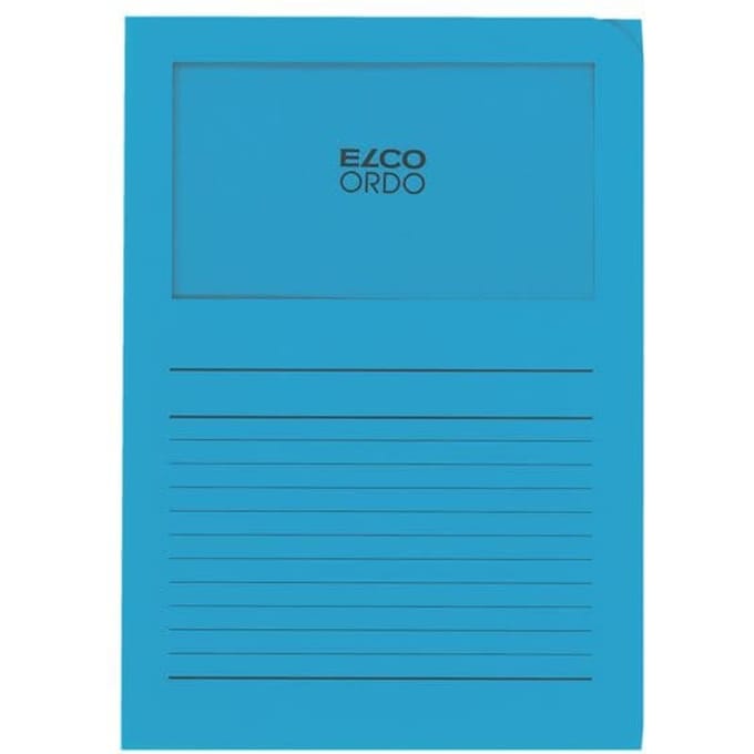 Elco Ordo Cassico L-map met venster A4 100 stuks 220 x 310 mm diepblauw