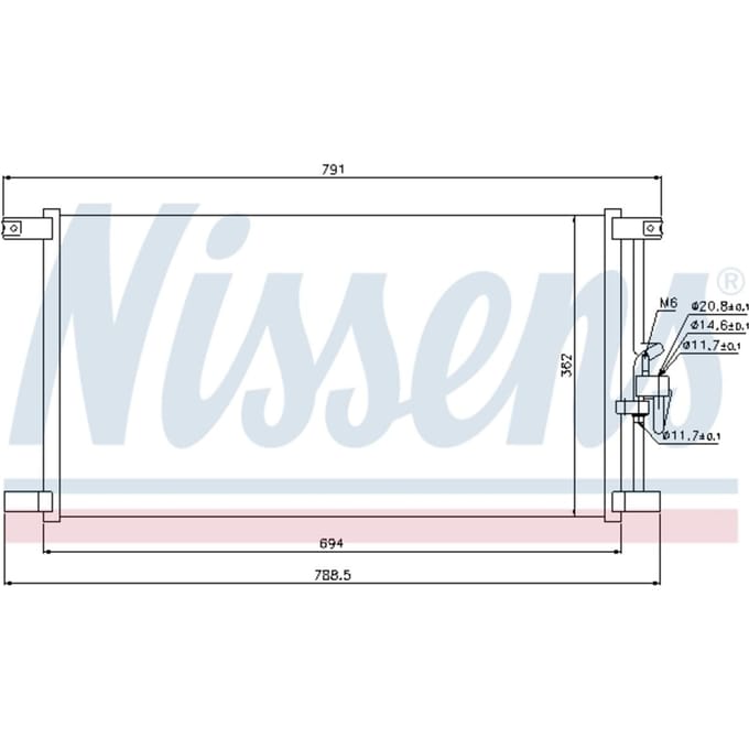 Condensator, airconditioning NISSENS 94798