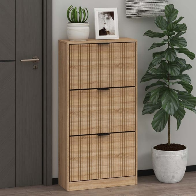 Milton & Oldbrook Schoenenkast Lucca – 3 Niveaus Hout