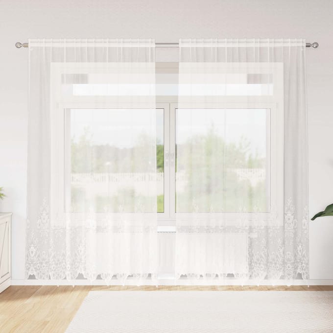 vidaXL Kantgordijn Wit 245 x 200 cm Polyester