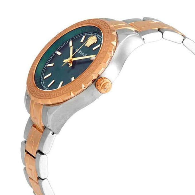 Versace V12050016 Hellenyium Tweekleurig Groen Dameshorloge 35mm groen