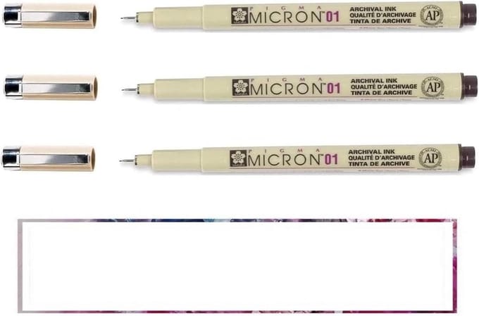 Fineliners Set - Puntpennen Tekenen - Schetsen Ontwerpen - Waterdichte Pigmentinkt - 3 Stuks - Sepia