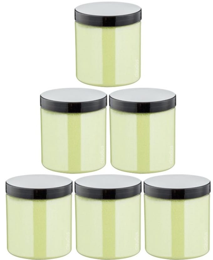 Scrubzout Fresh Ginger - 300 gram - Pot met zwarte deksel - set van 6 stuks - Hydraterende Lichaamsscrub