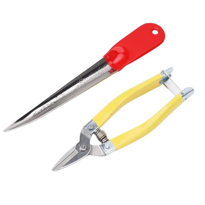 2 stuks Professionele Rotan Reparatie Gereedschapskit Roestvrij Staal Veelzijdig Rotan Reparatie Schaar Breekijzer gray