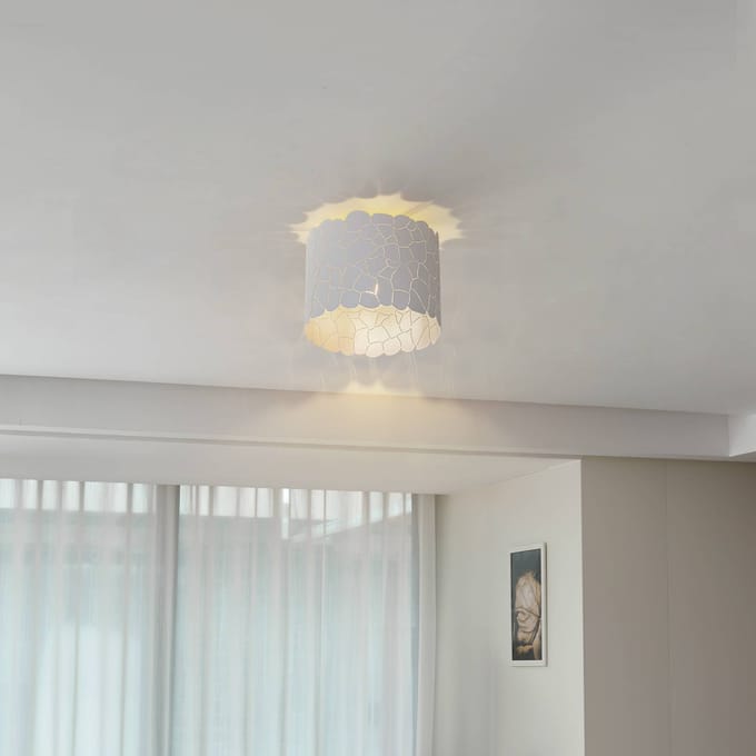 Lindby - plafondlamp - 1licht - Metaal - H: 22 cm - E27 - wit