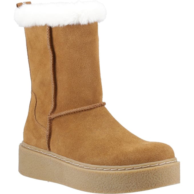 Hush Puppies Becca Mid Suede Dames Tan Laarzen
