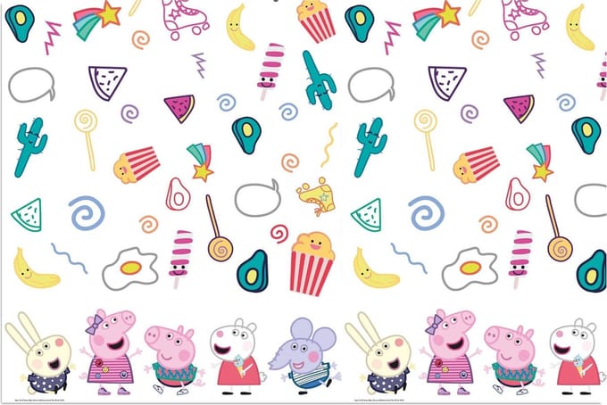 Vegaoo - Kleurrijk plastic Peppa Pig tafelkleed