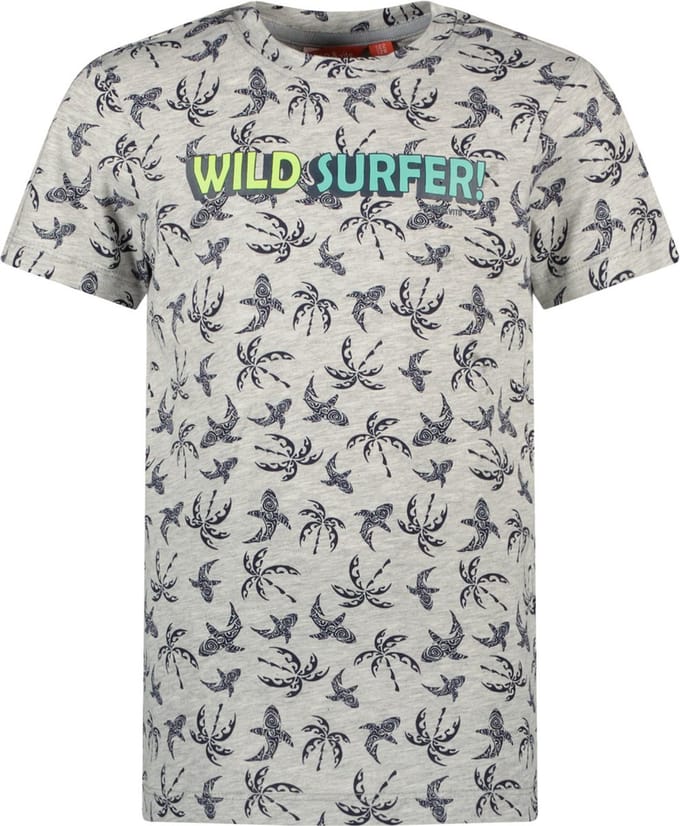 TYGO & vito jongens t-shirt Palmtree aop Grey Melee