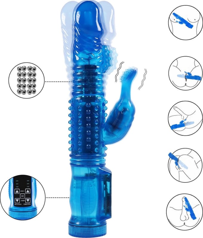 EZlove - Rabbit Vibrator - 21cm - Blauw