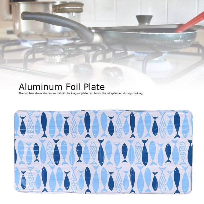 Grand Panneau Pare-Huile Isolant Anti-Éclaboussures Résistant aux Hautes Températures en Feuille d'Aluminium gray