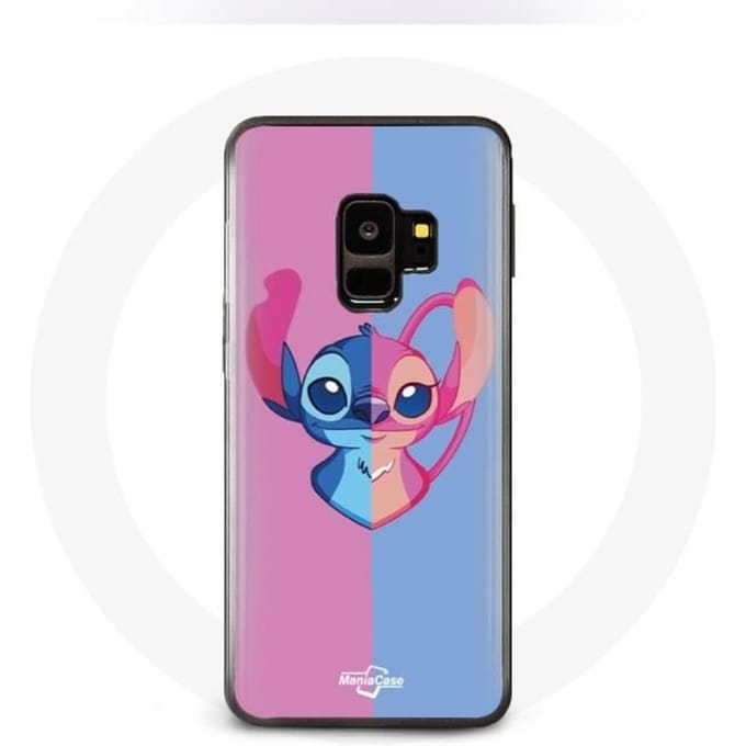 Samsung Galaxy S9 hoesje Stitch en engel blauw roze