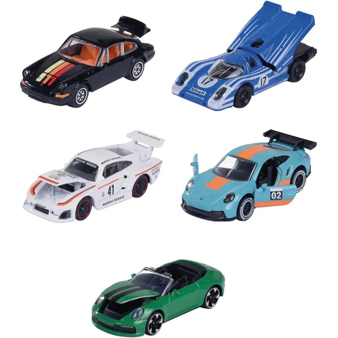 Majorette - Auto Porsche - Sportwagen - 5 stuks