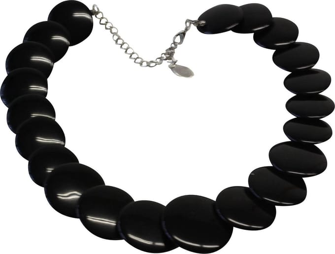 Behave - Statement Ketting - Zwart Acryl – 42 cm + 7 cm Verlengketting – Modern & Lichtgewicht Design