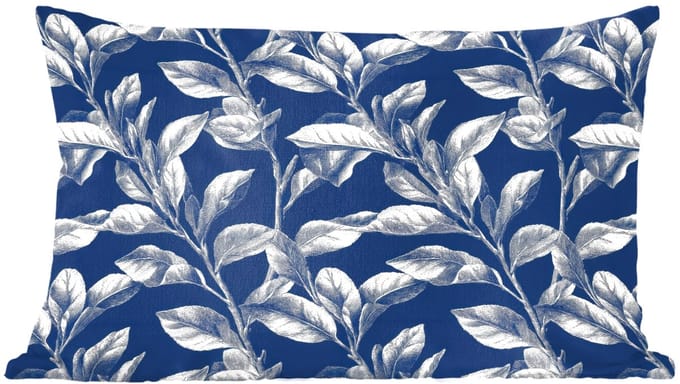 Sierkussens - Kussentjes Woonkamer - 50x30 cm - Botanisch - Patroon - Blauw
