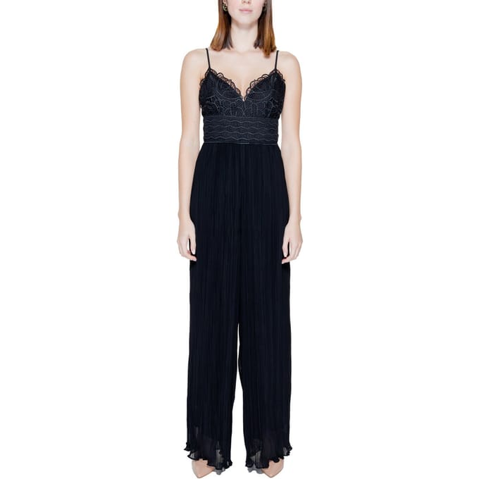 Jumpsuit met plissévouwen en kant