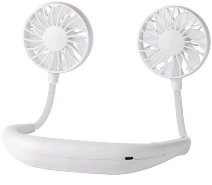 Nekventilator Persoonlijke draagbare ventilator USB-ventilator Mini oplaadbare kleine ventilator Nekbandventilator Handsfree draagbare sportventilator - Wit