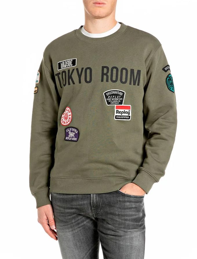 Replay M13lr.001.7242nw Sweatshirt Groen S Man