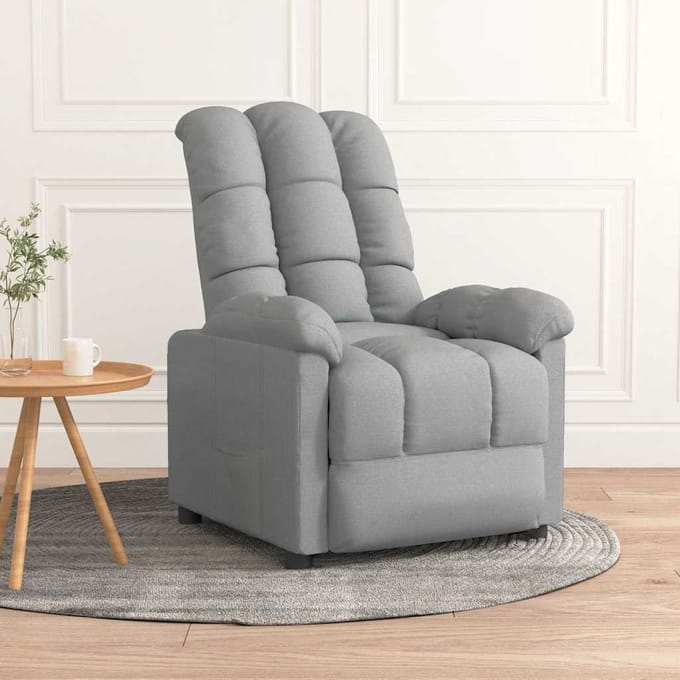 vidaXL - Fauteuil - verstelbaar - stof - lichtgrijs
