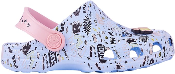 Coqui Klompen Kinderen Little Frog Game Over Blauw-Roze - Maat 31-32