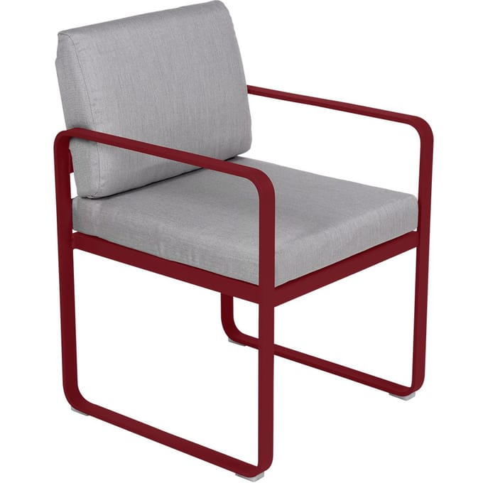 Fermob BELLEVIE fauteuil voor de eethoek - 43 chili mat - 79 Flanelgrijs