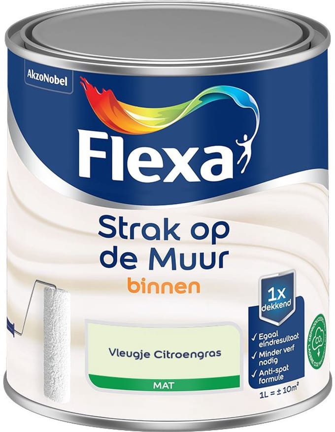 Flexa - Strak Op De Muur Binnen Mat - Vleugje Citroengras - Mengverf - 1 L