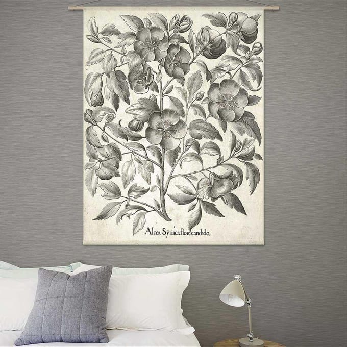 Wandkleed-XL Alcea Syriaca Flore Candido