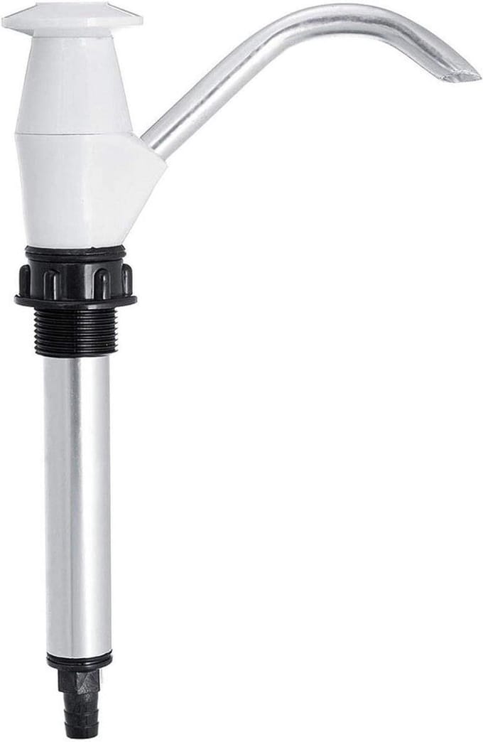 Caravan Kraan Handpomp - Waterpomp Camper - Water Tappen - Dubbele Actie - 20x27x5cm - Wit
