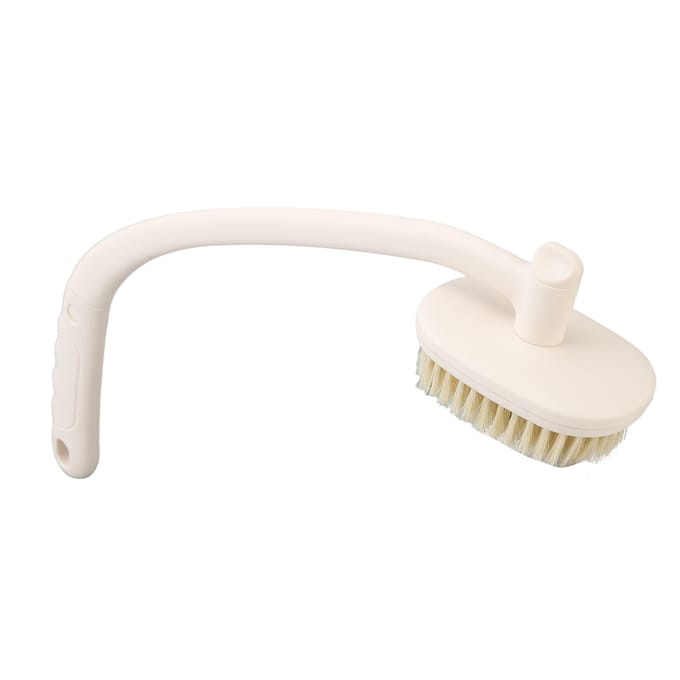 Rugbadborstel Lange Gebogen Handgreep Multifunctionele Rugschrobber Doucheborstel voor Ouderen Gehandicapten white