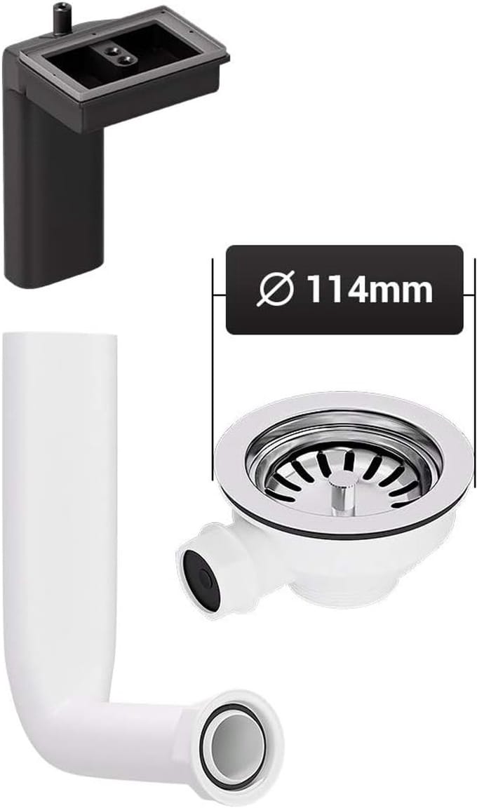 Gootsteen Zeef - Afvoer Plug - Keuken Afvoer - Met Overloop - 114 mm Diameter - Roestvrij Staal
