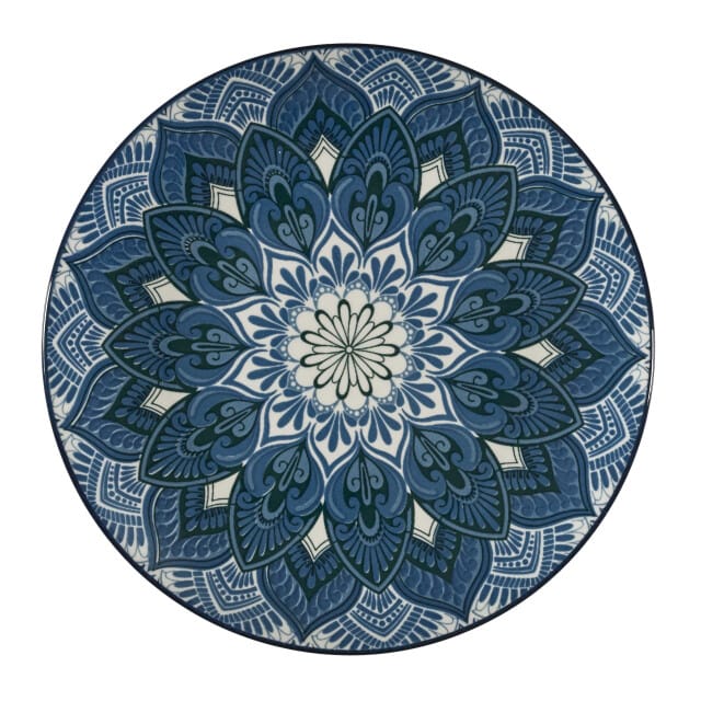 Luzzo® Mandala Serviesset 4 persoons 12-delig porselein - Blauw