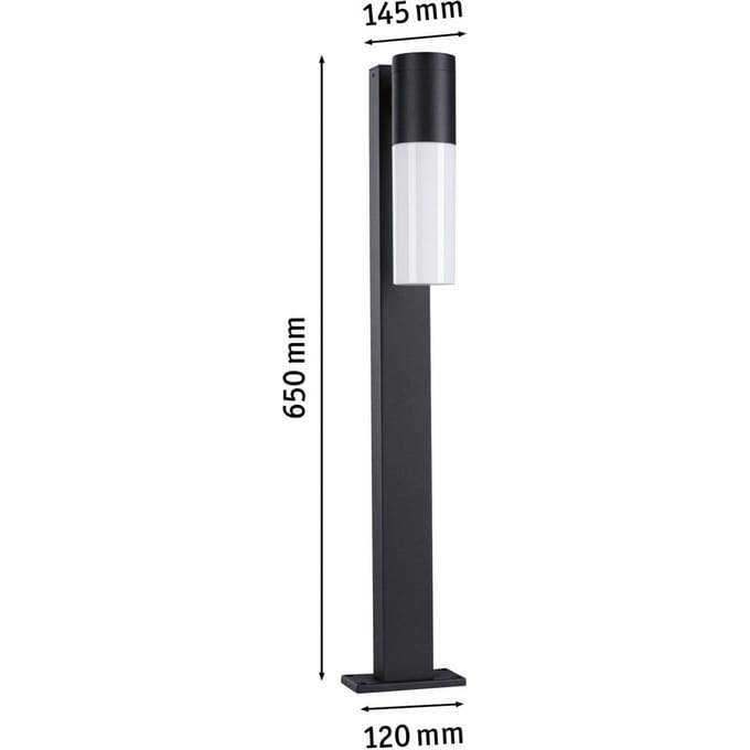 Paulmann Tralia Bolderlamp Buiten - IP44 - E27 - 650mm - max. 10W - 230V - Antraciet - Aluminium