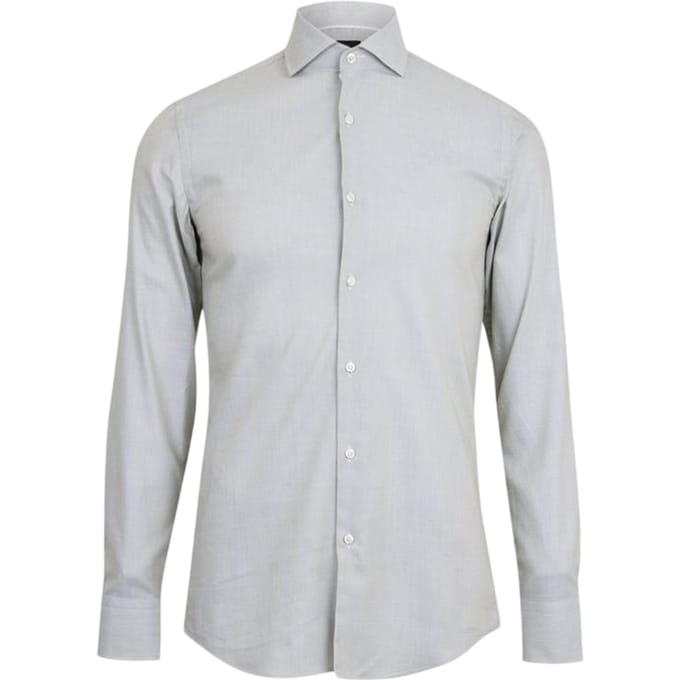 Boss Heren Overhemd met Spread Collar en Lange Mouwen (Lichtgrijs)