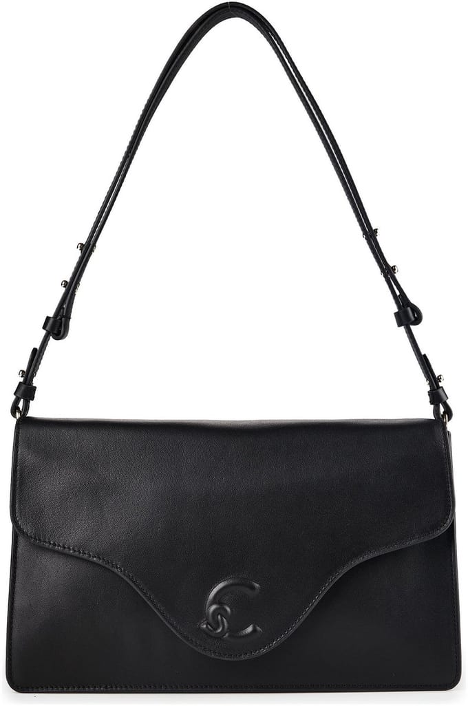 COCCINELLE Leren schoudertas C-Me Softy Smooth Shoulder Bag Noir zwart