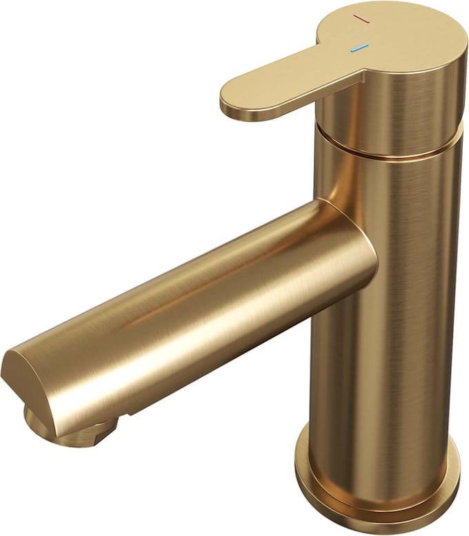 Brauer Gold - Edition Wastafelmengkraan opbouw - laag - model d - PVD - geborsteld goud