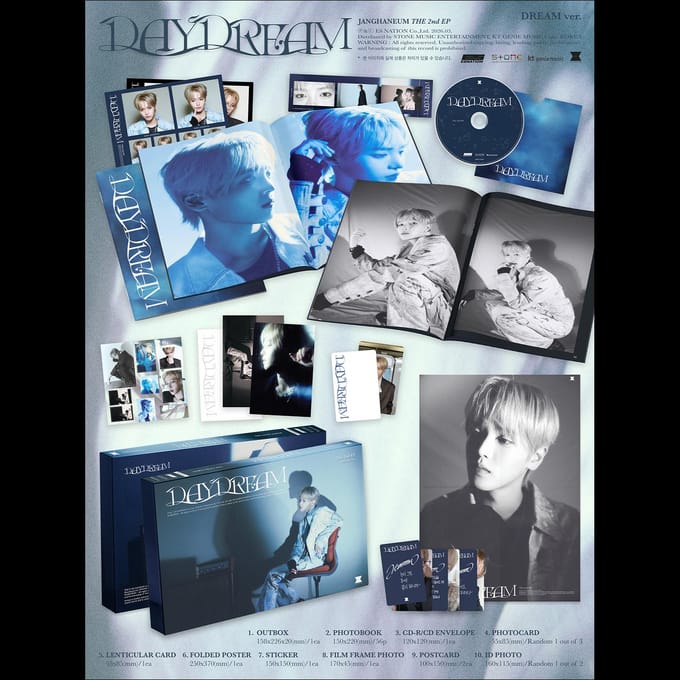 JANGHANEUM Le 2ème EP [DAYDREAM] ] (JOUR version.  Version DREAM) + Cadeau gratuit Random ver. gray