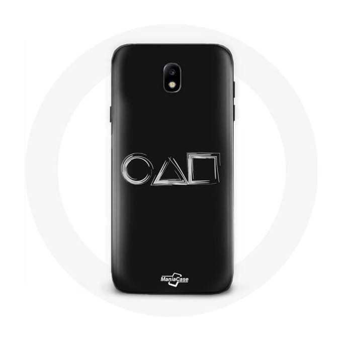 Coque - Samsung - Galaxy J3 2017 - Souple - Noir - Squid Game - Logo Symboles noir