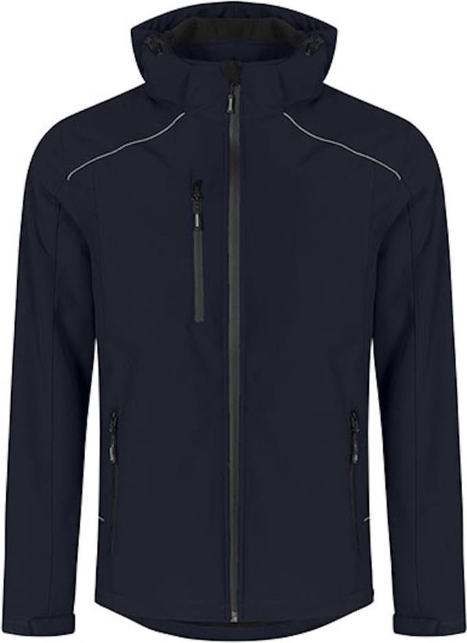 Men's Softshell Outdoorjas met afneembare capuchon Navy - 5XL