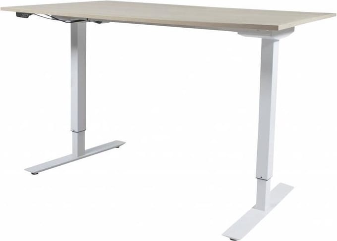 Zit Sta Bureau - Plus Elektrisch 140x80 Havana Kersen -wit frame