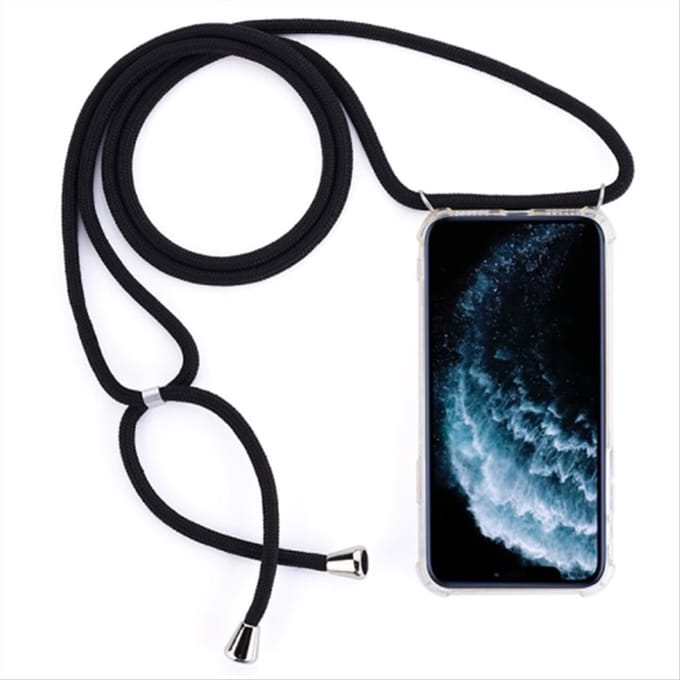 Anti Shock silicone Geschikt voor Samsung Galaxy A20E/TPU back cover/Transparant hoesje met koord + gratis screen protector