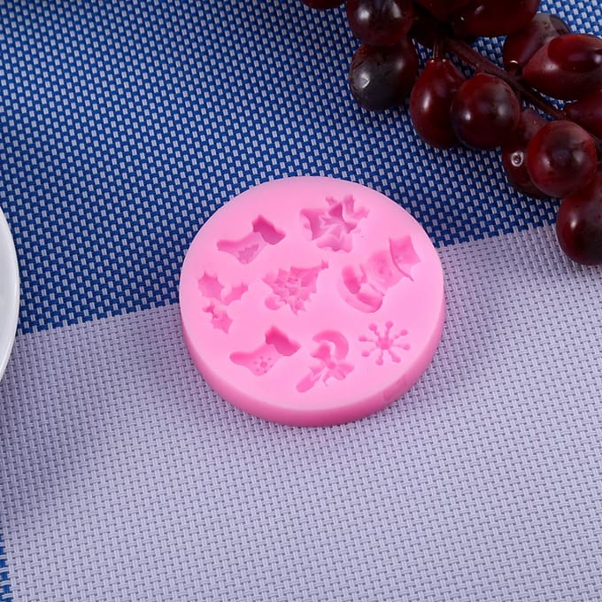 Siliconen Fondant Vorm Kerst Taartvorm Chocolade Bakken Sugarcraft Decor HOT pink
