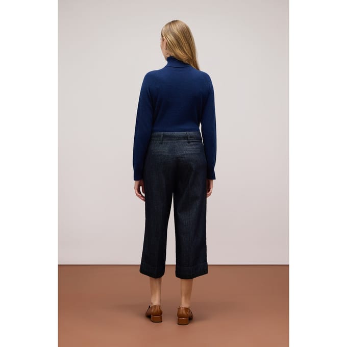 Oltre Cropped Wide-leg Jeans Blue Größe: 40 | Stoffhosen Outlet | Damen | Blau