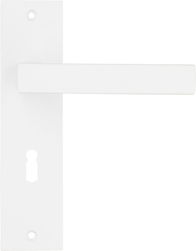 Ostiumhome® - Deurbeslag- Deurklink op kort schild met Sleutelgat 56mm - Wit - Arezzo