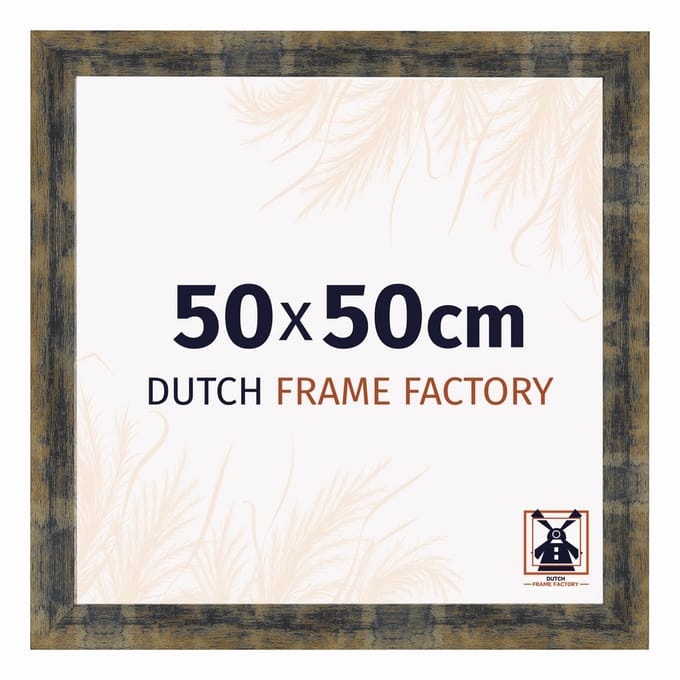 Fotolijst 50x50 cm - MDF - Blauw Goud Gemeleerd - Praag