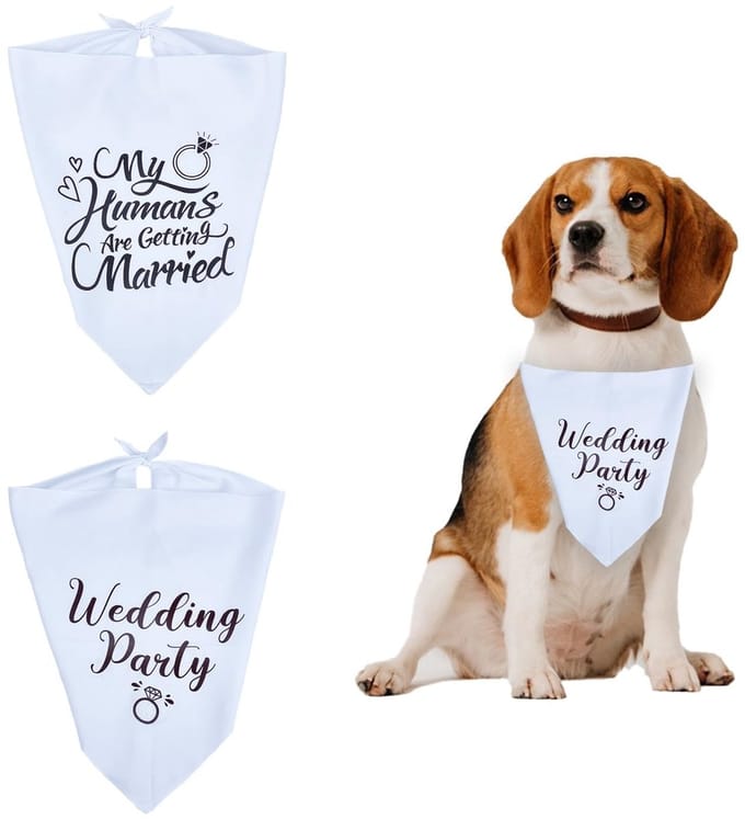 Dailygoods - 2 Stuks Verlovingsbandana voor Honden