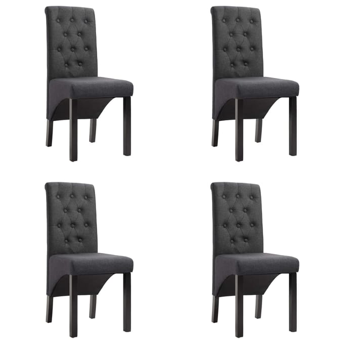 vidaXL - Eetkamerstoelen - 4 - st - stof - donkergrijs