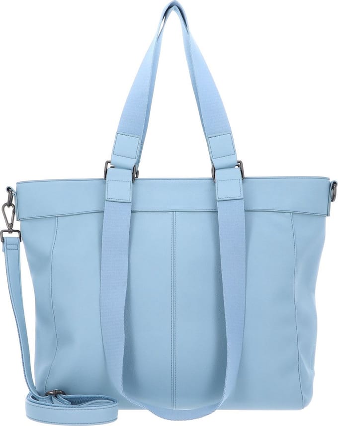 FREDsBRUDER Leren Schoudertas Keep On Smiling Big Shopper Shy Blue Lichtblauw