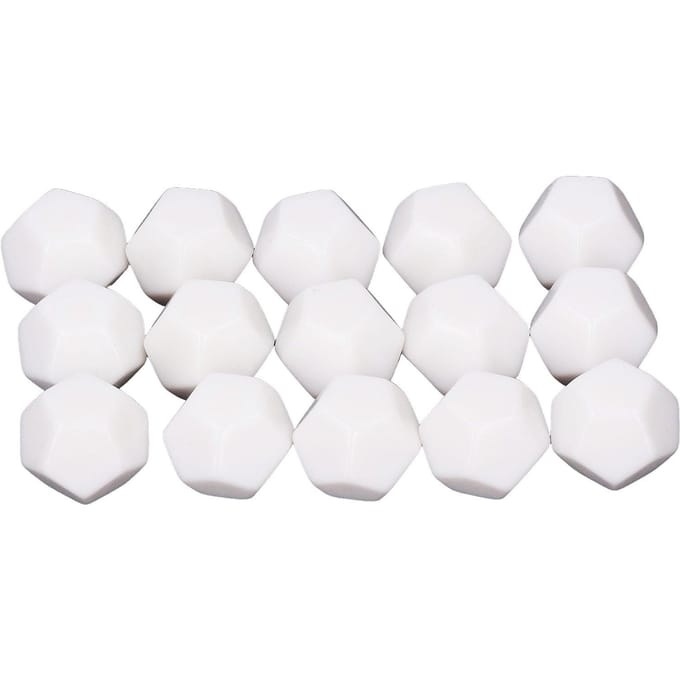 30 STUKS 12-zijdige blanco dobbelstenen Plastic beschrijfbaar Onderwijs dobbelstenen kubussen Veelzijdige dobbelstenen kit voor white